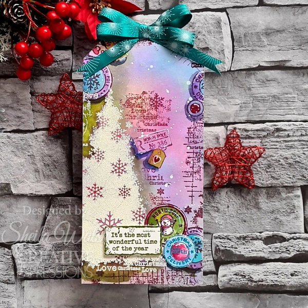 Snow Frosted Tree 4x6 Stamp Set | Woodware