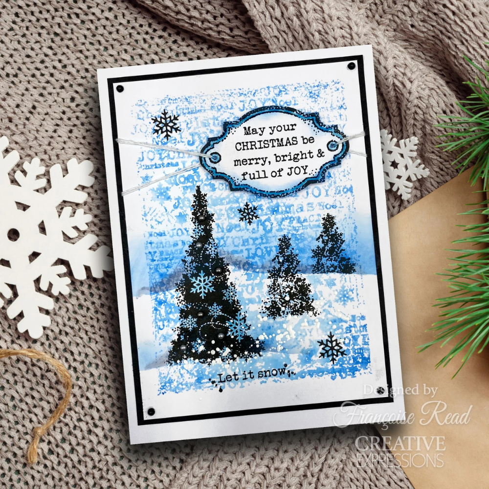 Snow Frosted Tree 4x6 Stamp Set | Woodware