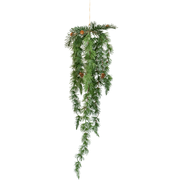 Hanging 26" Artificial Pine Branch Cluster with Cones