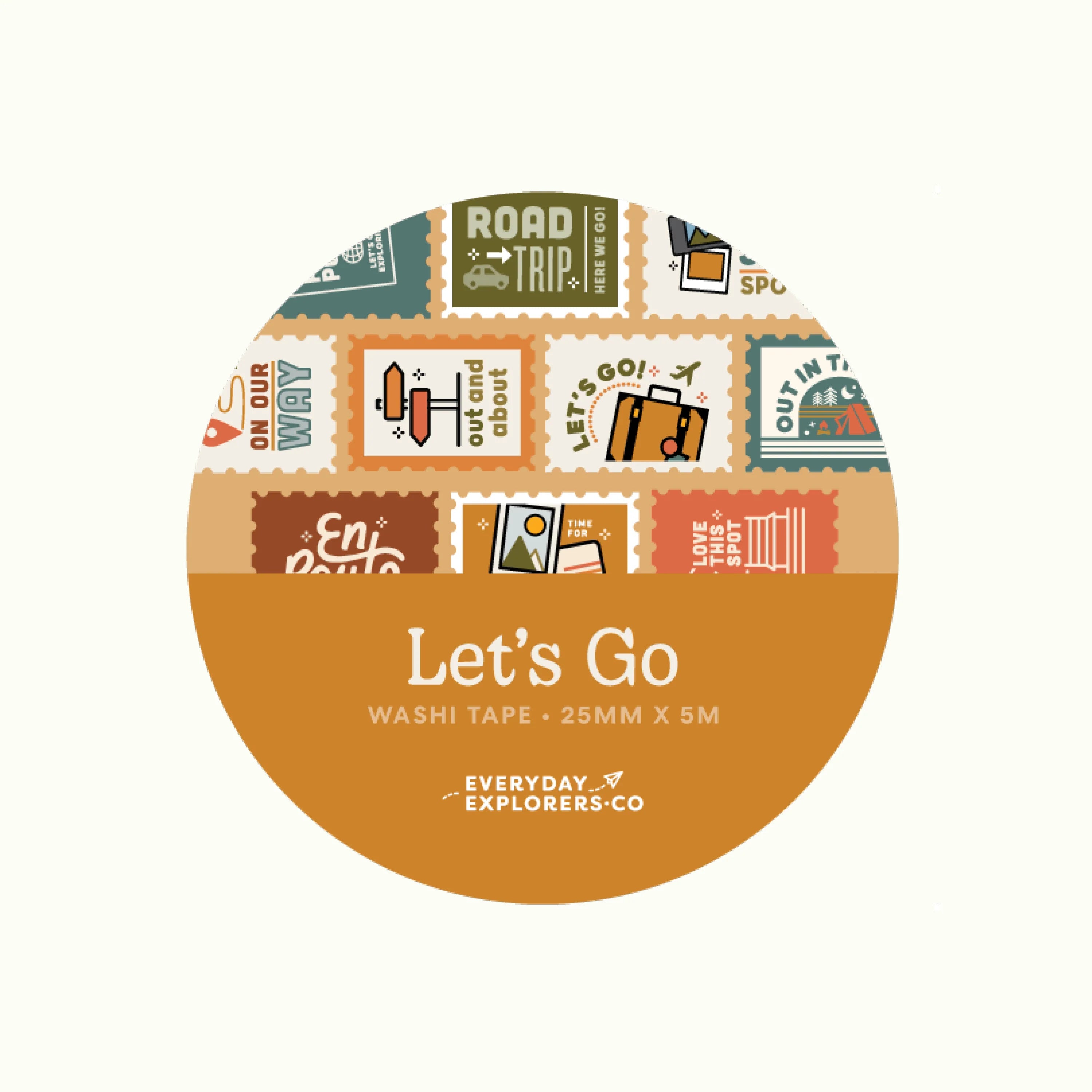 Let's Go Perforated Stamp Washi Tape