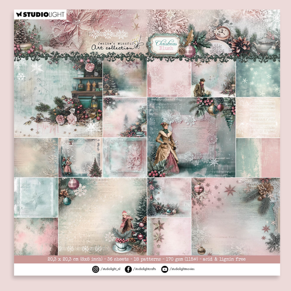 {coming soon!} Christmas Blush 8x8 Designer Background Paper Pad