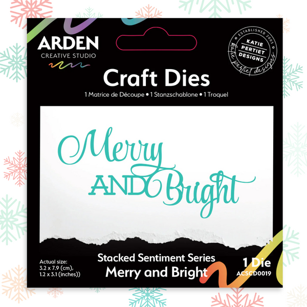 Stacked "Merry and Bright" Craft Die | Sentiment Series
