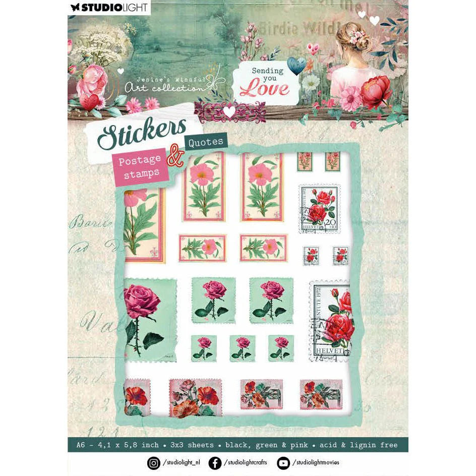 Sending You Love Postage and Quote Stickers