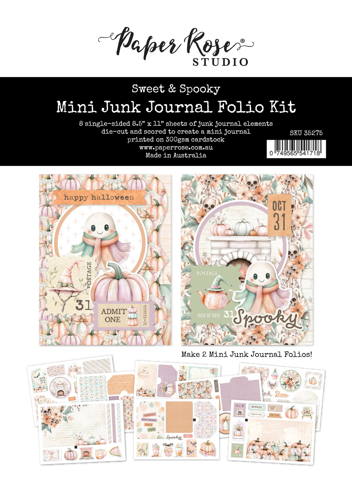 Sweet & Spooky 8.5x11 Mini Junk Journal Folio Kit