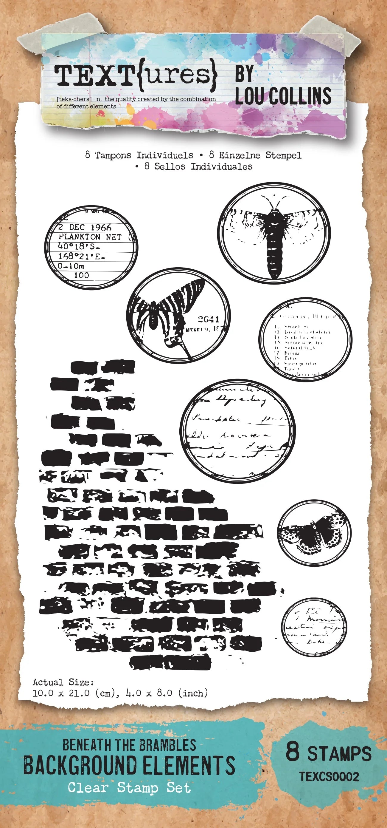 Background Elements 4x8 Clear Stamp Set | TEXT{ures} by Lou Collins