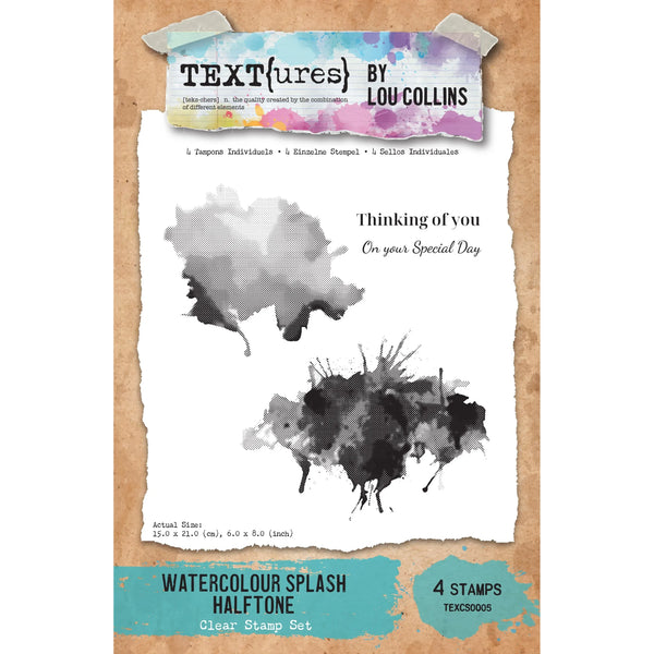 Watercolour Splash Halftone 6x8 Clear Stamp Set