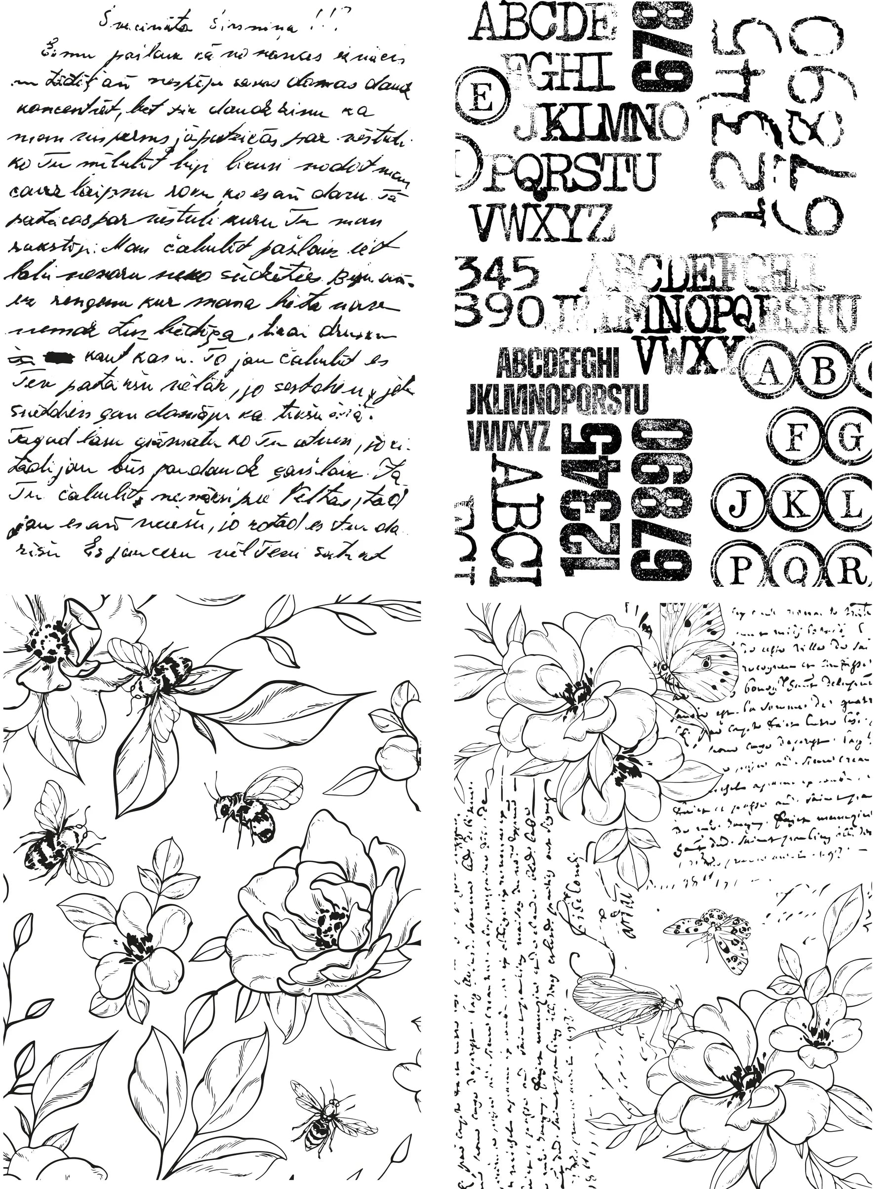 Beneath the Brambles TEXT{ures} 5x7 Decoupage Paper Pack