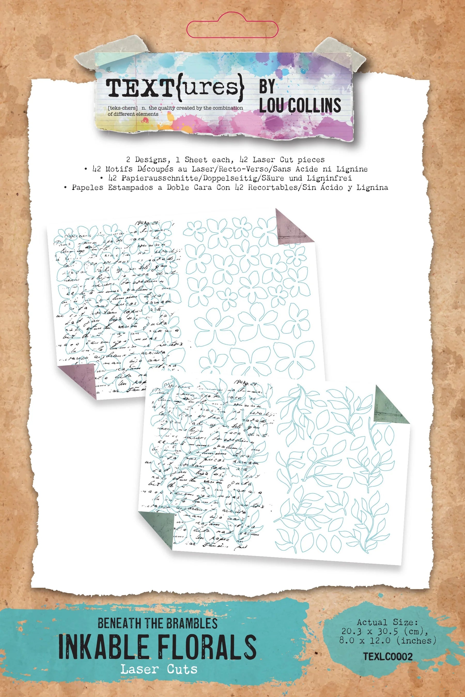 Beneath the Brambles TEXT{ures} Inkable Florals Laser Cuts