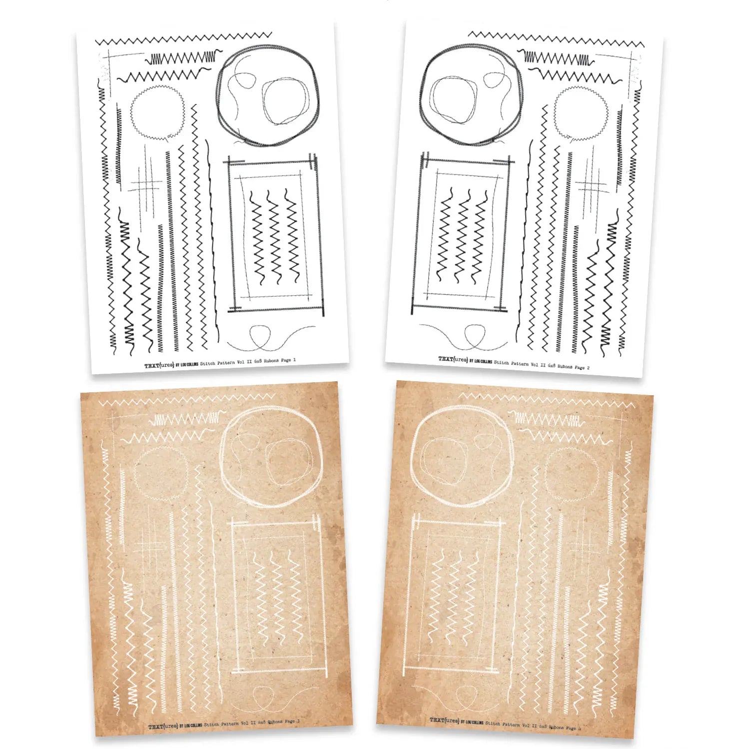Stitch Pattern Vol 2 6x8 Rub-on Transfer Set