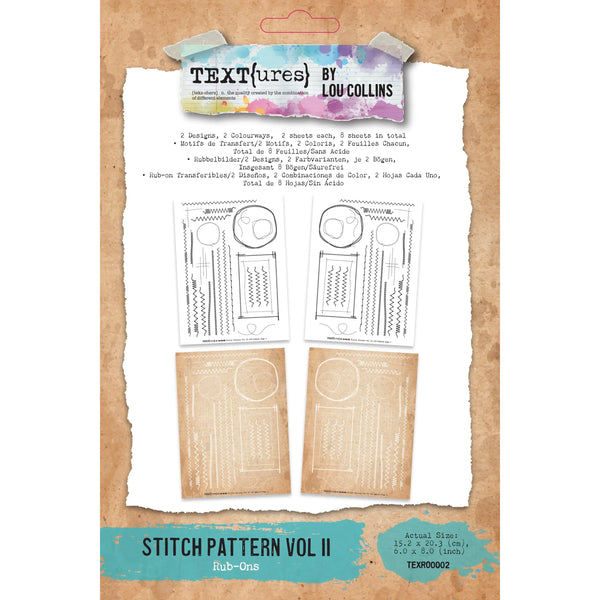 Stitch Pattern Vol 2 6x8 Rub-on Transfer Set