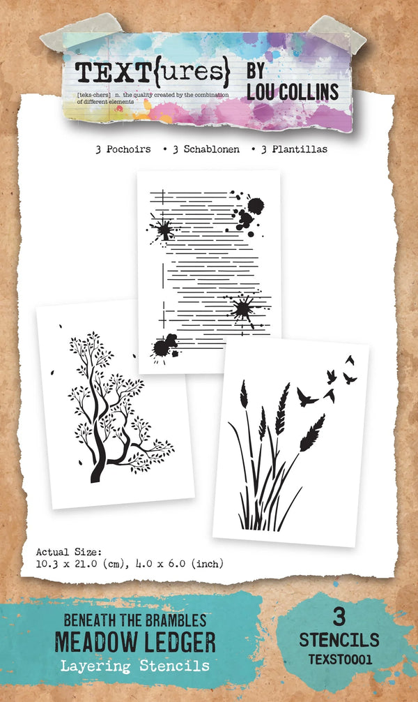 Meadow Ledger 4x6 Layering Stencil Set | TEXT{ures} by Lou Collins