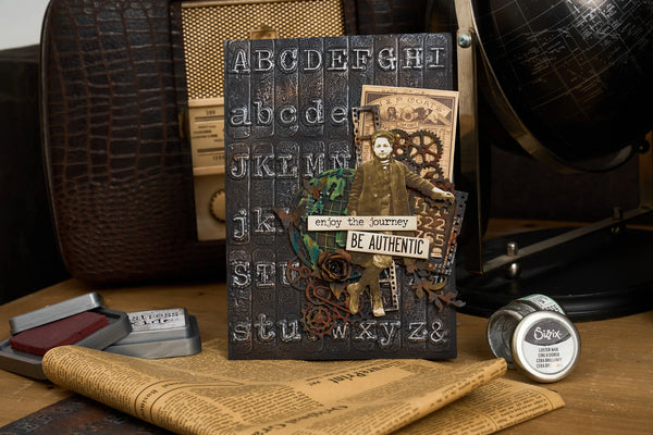 Typewriter A5 Large Texture Fades Embossing Folder | Tim Holtz