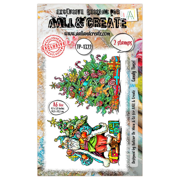 Candy Tinsel A6 Clear Stamp Set No. 1322 | Christmas