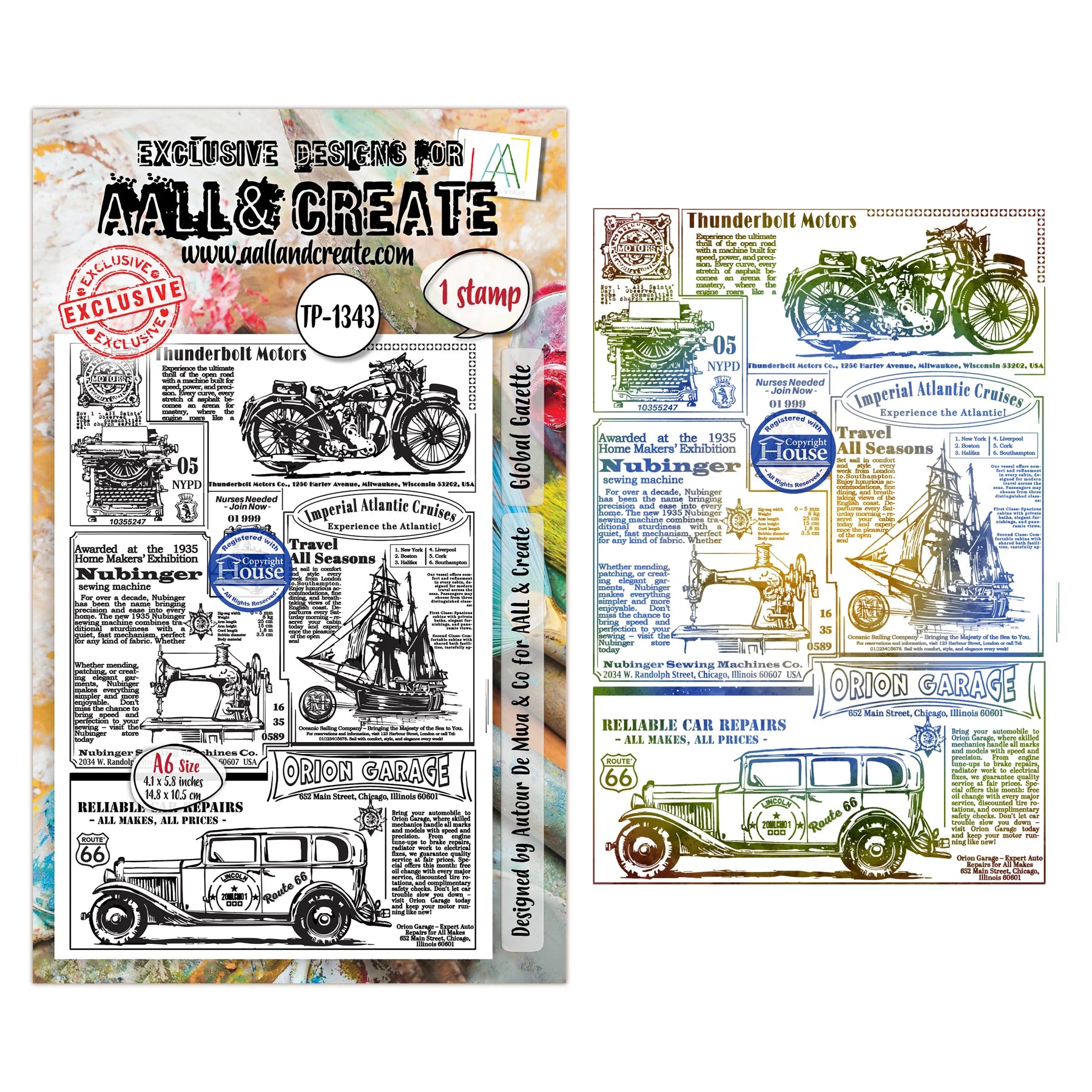Global Gazette A7 Background Stamp No. 1343