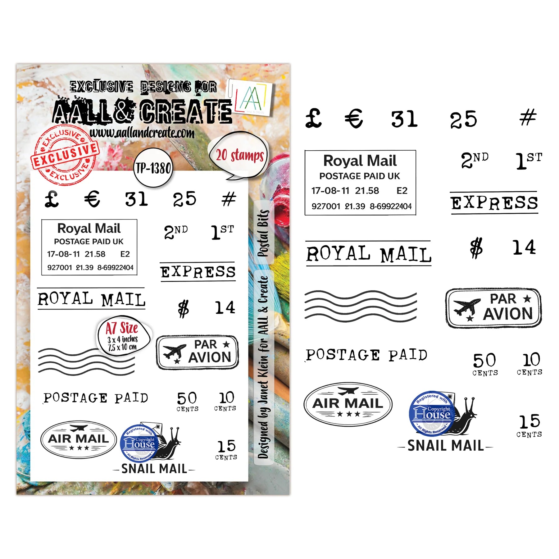 Postal Bits A7 Clear Stamp Set No. 1380