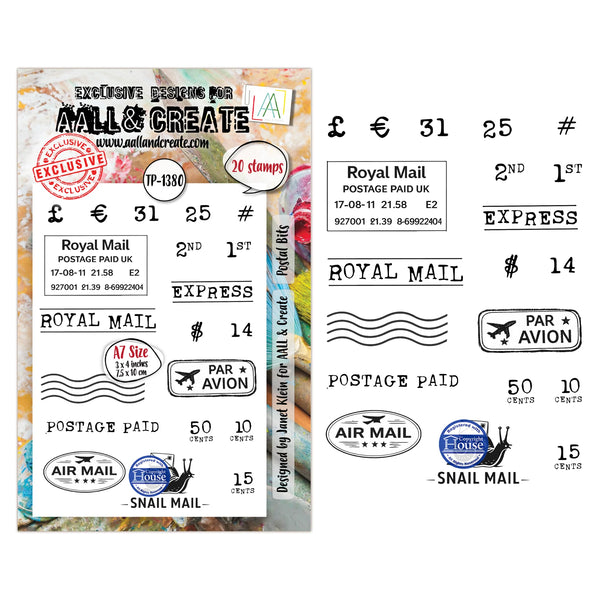 Postal Bits A7 Clear Stamp Set No. 1380