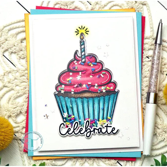 Celebration Cupcake 3x4 Stamp + Die Set