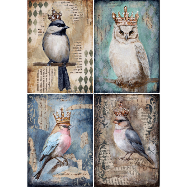 The Four Birds {Teresa Rene Art} A3 Rice Paper