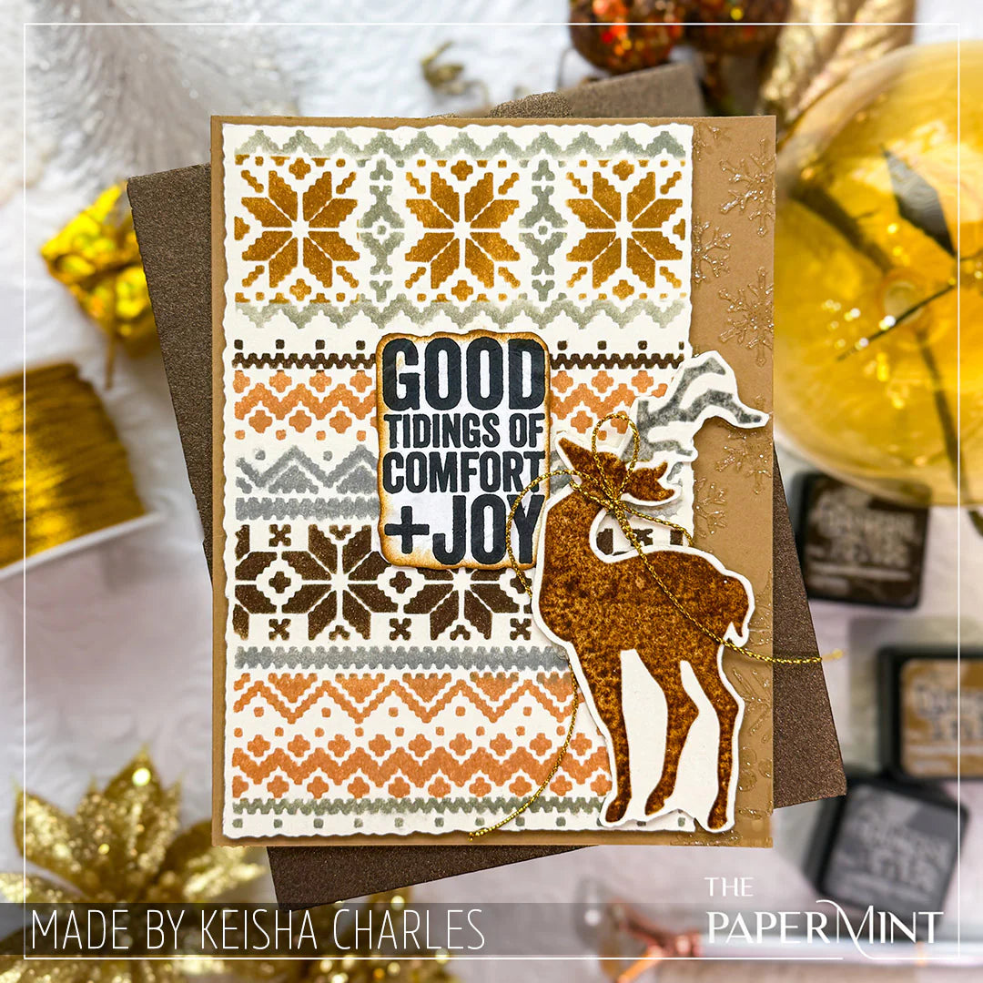 Bold Tidings Christmas Stamp + Stencil Set No. 133
