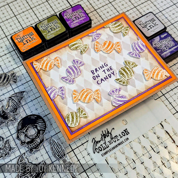 Carved Fright Mixed Media Stamp + Stencil Set {Halloween} | Tim Holtz