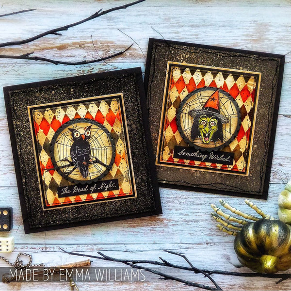 Carved Fright Mixed Media Stamp + Stencil Set {Halloween} | Tim Holtz