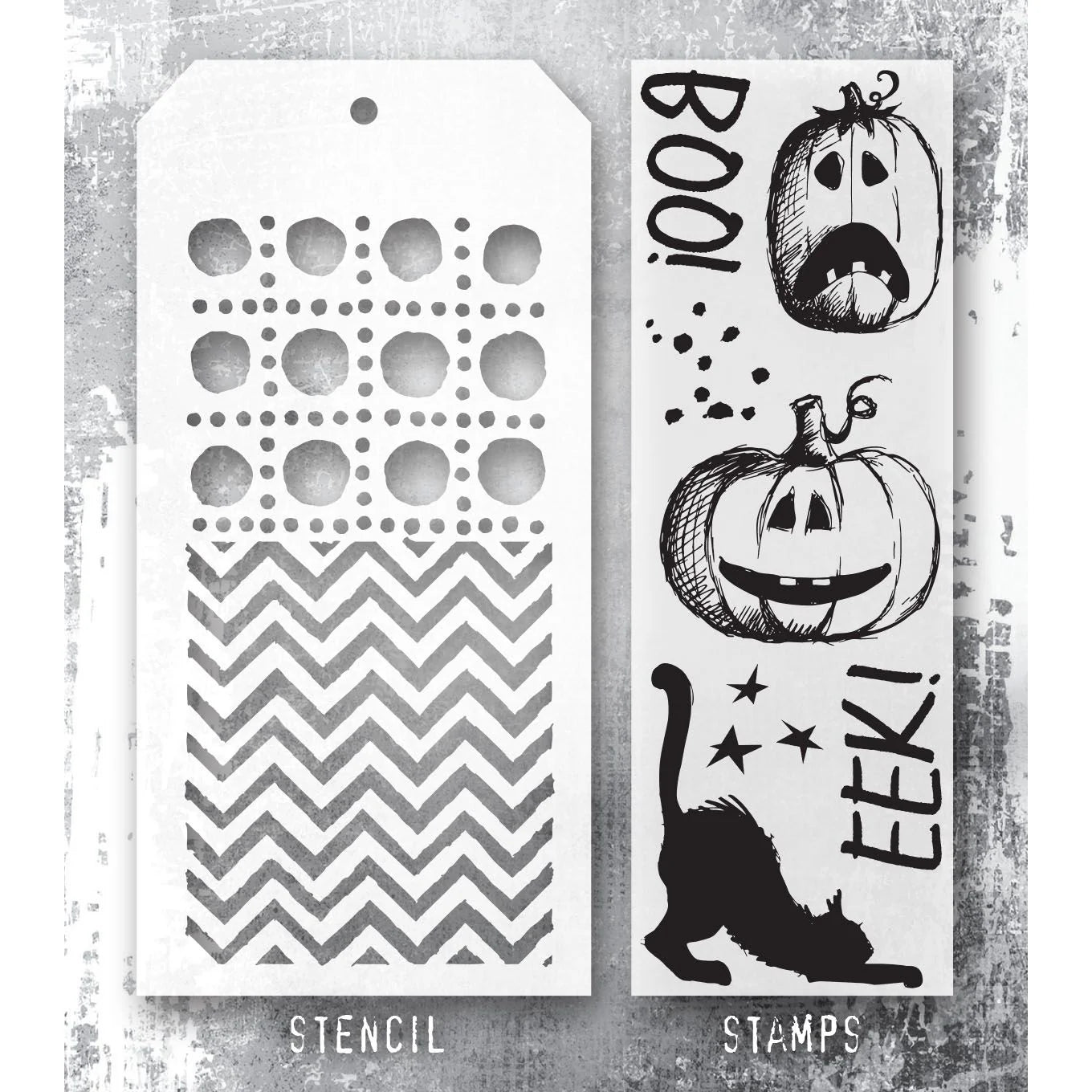 Eek a Boo Mixed Media Stamp + Stencil Set {Halloween} | Tim Holtz