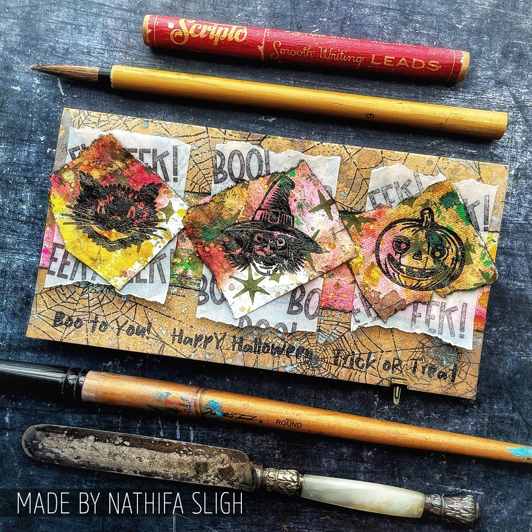 Retro Frights Mixed Media Stamp + Stencil Set {Halloween} | Tim Holtz
