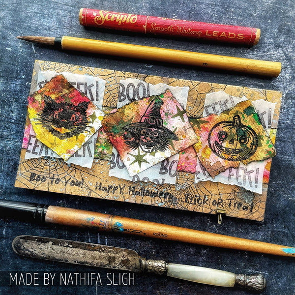 Retro Frights Mixed Media Stamp + Stencil Set {Halloween} | Tim Holtz