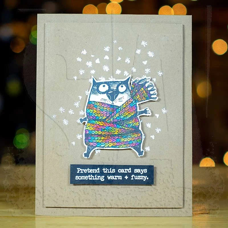Snarky Cat Christmas Stamp + Stencil Set No. 34