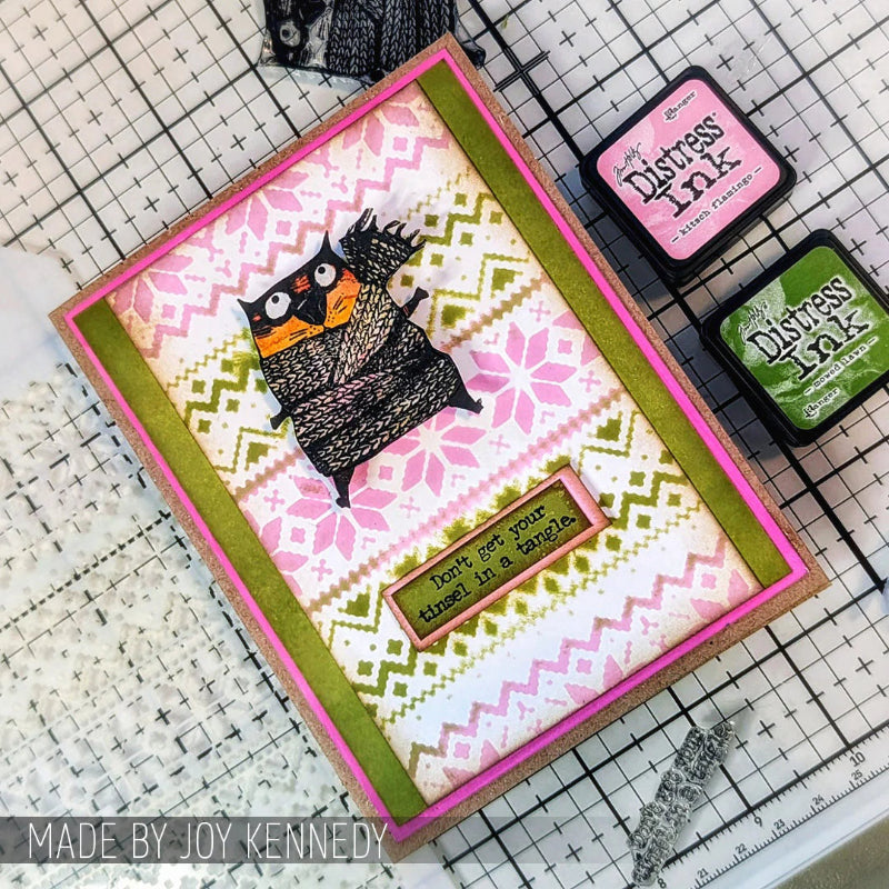 Snarky Cat Christmas Stamp + Stencil Set No. 34