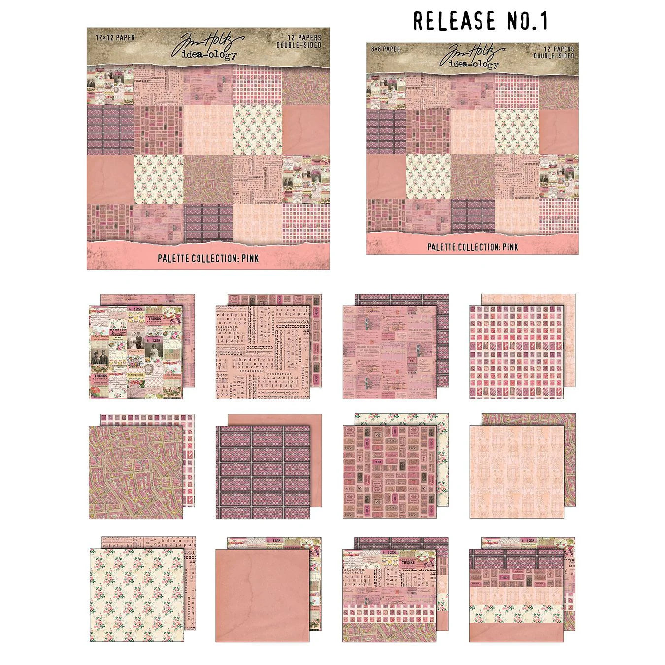 Palette Collection: Pink | Double-Sided Cardstock Paper Pack | idea-ology