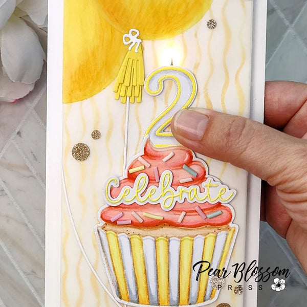 Number Candles 4x6 Clear Stamp Set