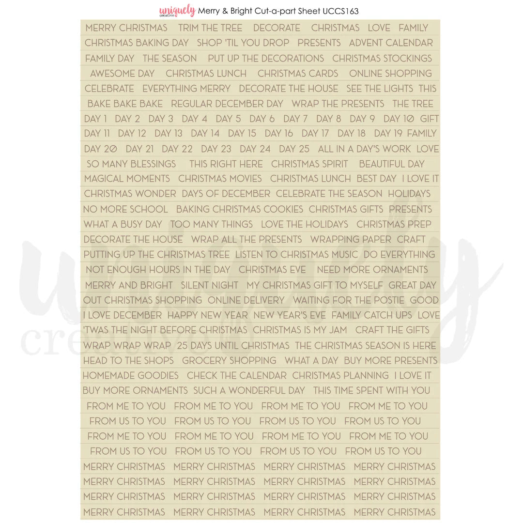 Merry and Bright Cut-a-Part Sheet