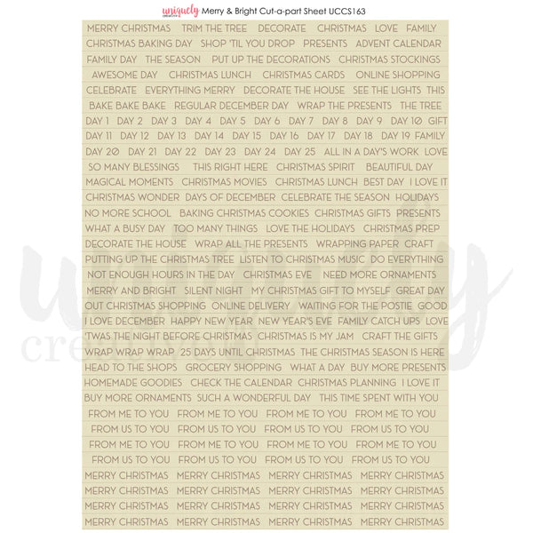 Merry and Bright Cut-a-Part Sheet