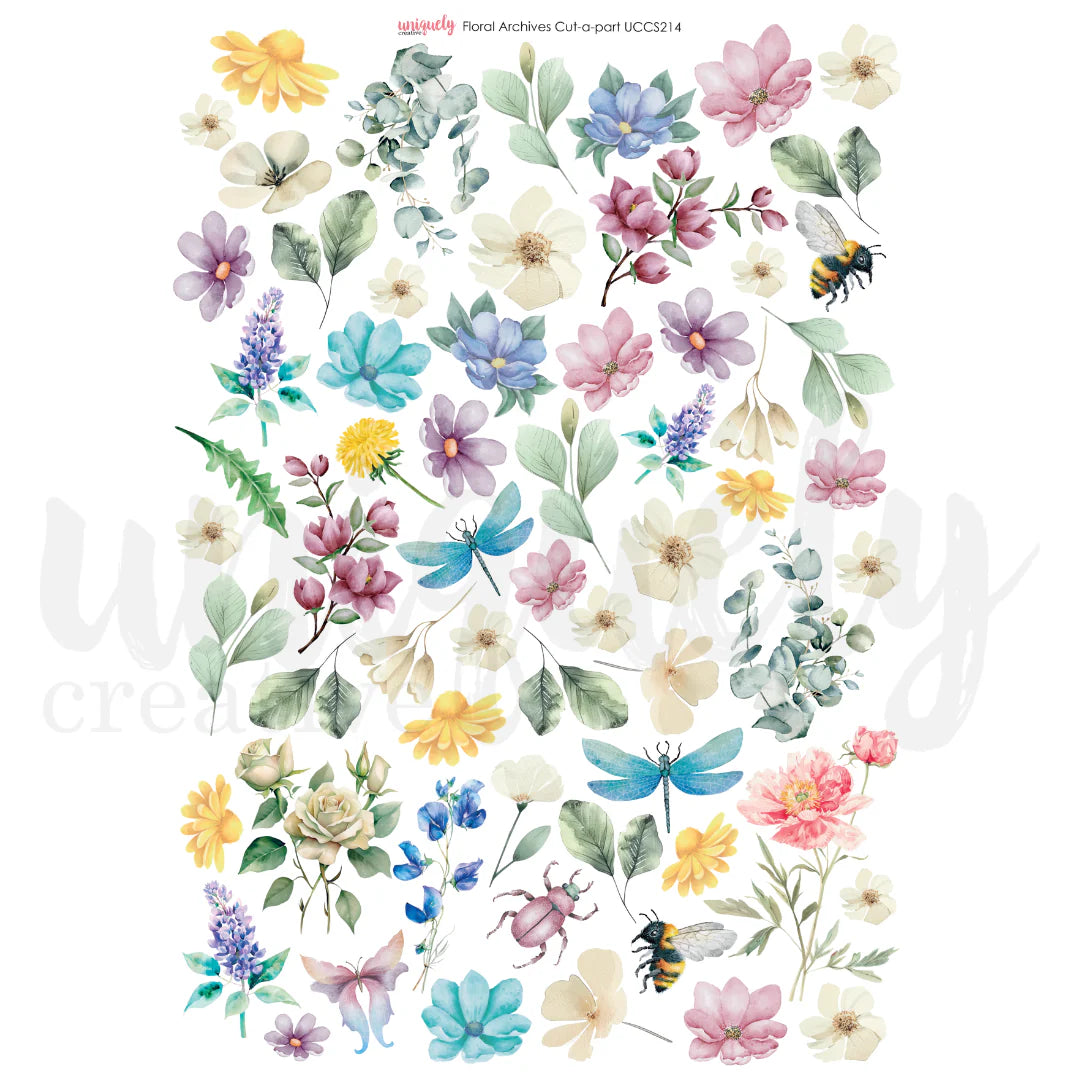 Floral Archives Cut-a-Part Sheet