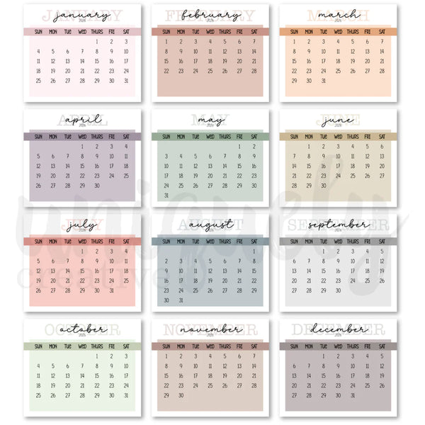 2026 Calendar Pads