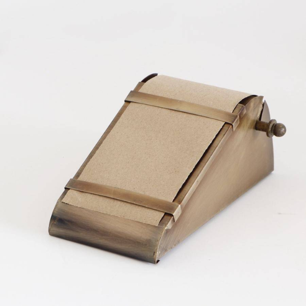 Desktop Rolled Notepad with Antique Brass Holder