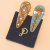 Coral/Ice Diamonds/Floral Stems Jewelled Hair Clips