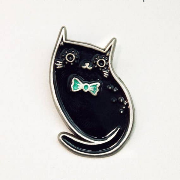 Kawaii Black Cat Enamel Pin