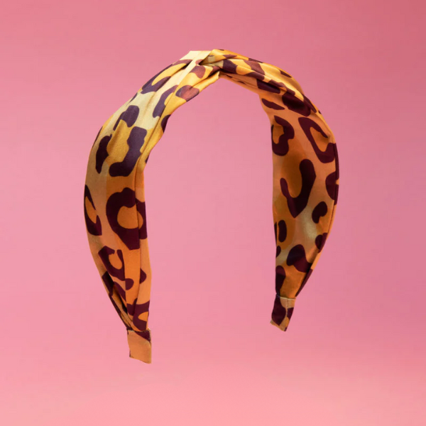 Leopard Print Satin Headband