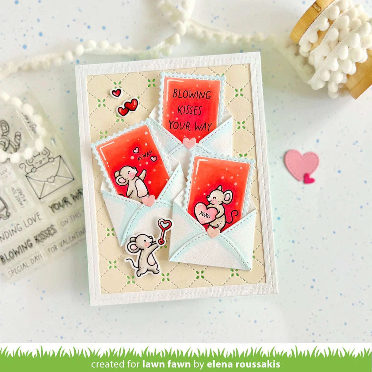 Valentine Stamp + Die + Coloring Stencil Set Bundle