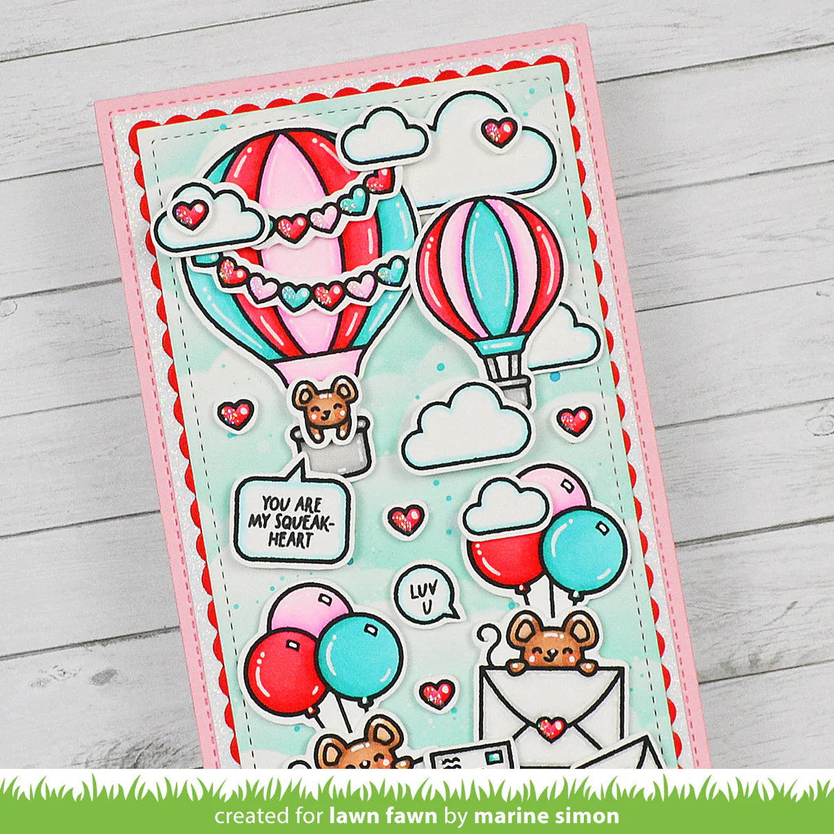 Valentine Stamp + Die + Coloring Stencil Set Bundle