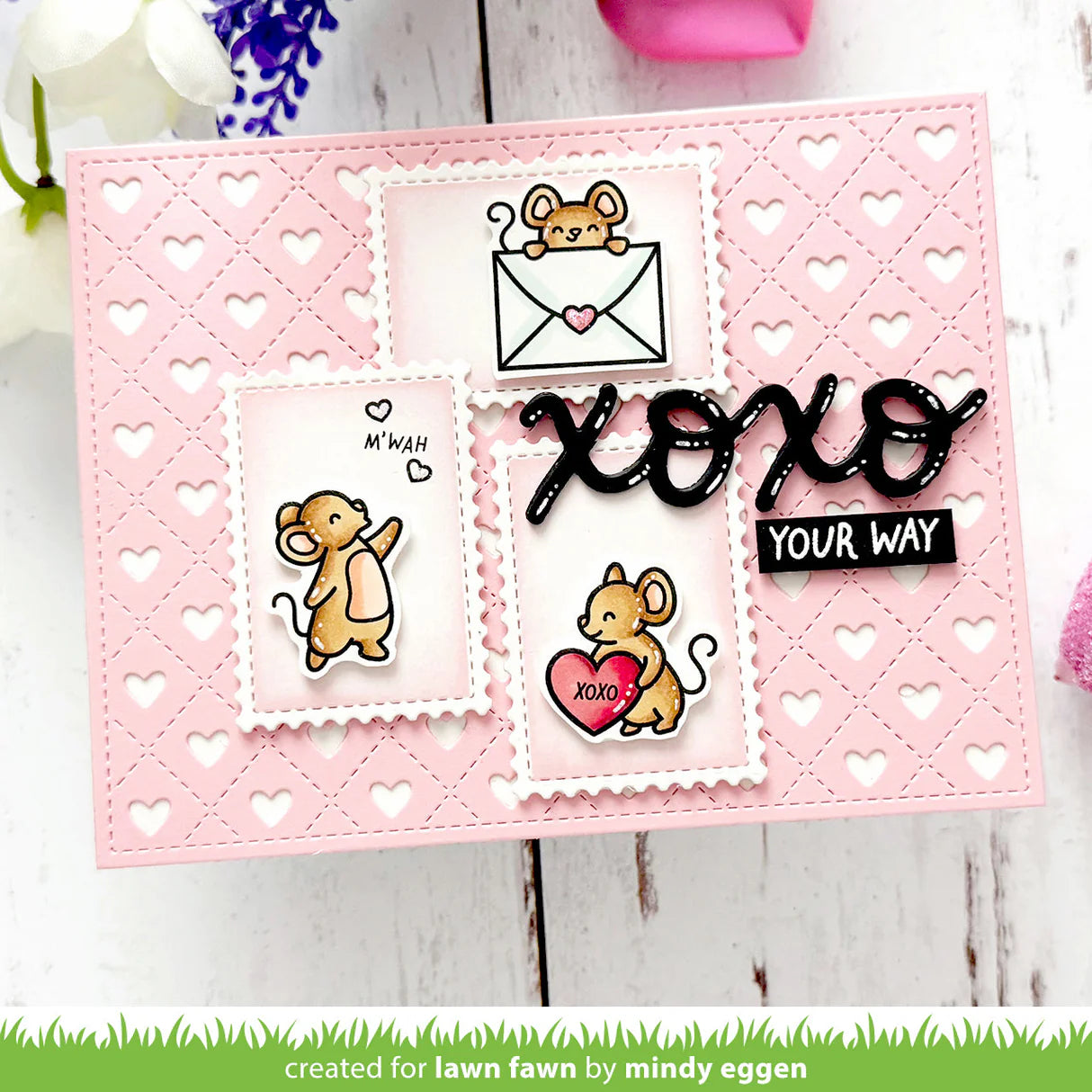 Valentine Stamp + Die + Coloring Stencil Set Bundle