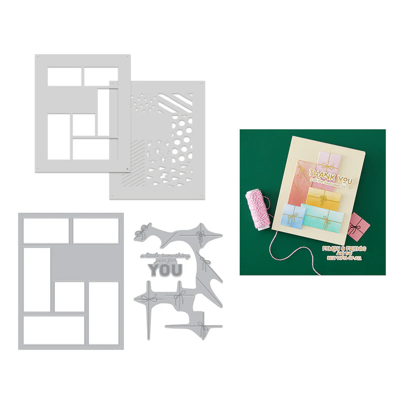 Best Gift Ever Gift Boxes Die + Stencil + Press Plate Bundle