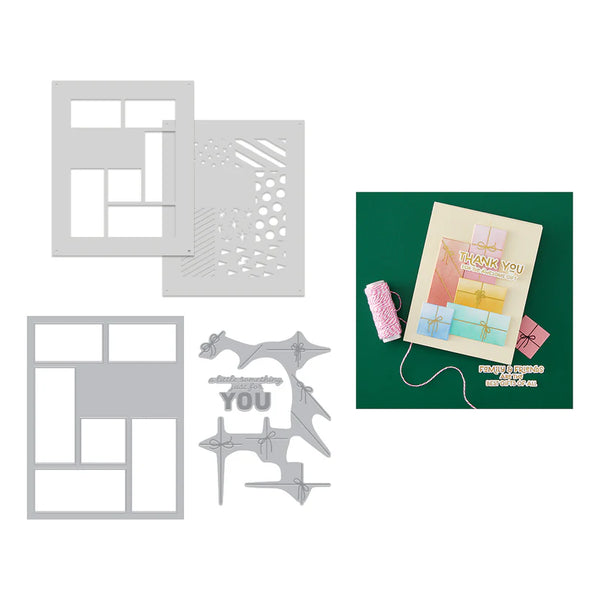Best Gift Ever Gift Boxes Die + Stencil + Press Plate Bundle