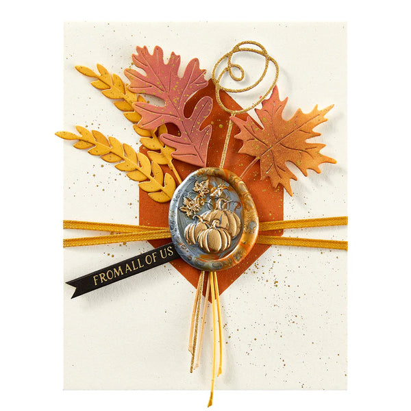 Pumpkin Trio 3D Wax Seal | Falling Leaves