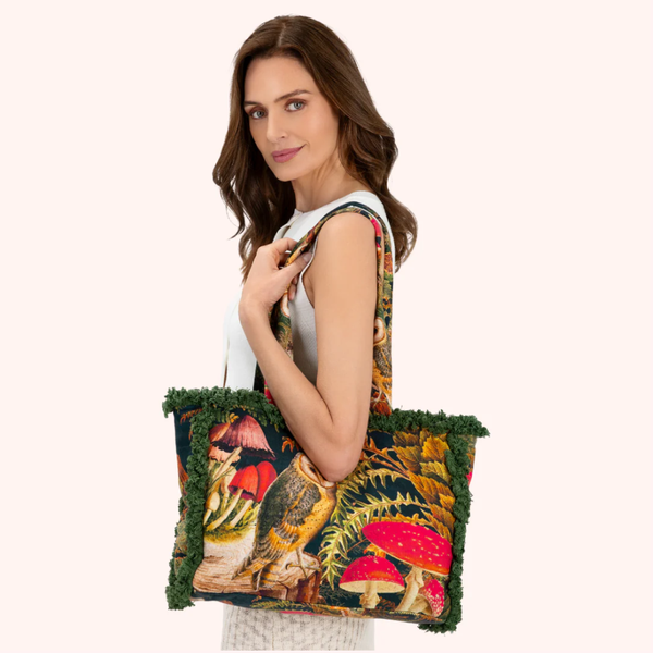Woodland Owl Fringed Tote Bag {Black Friday Deal}