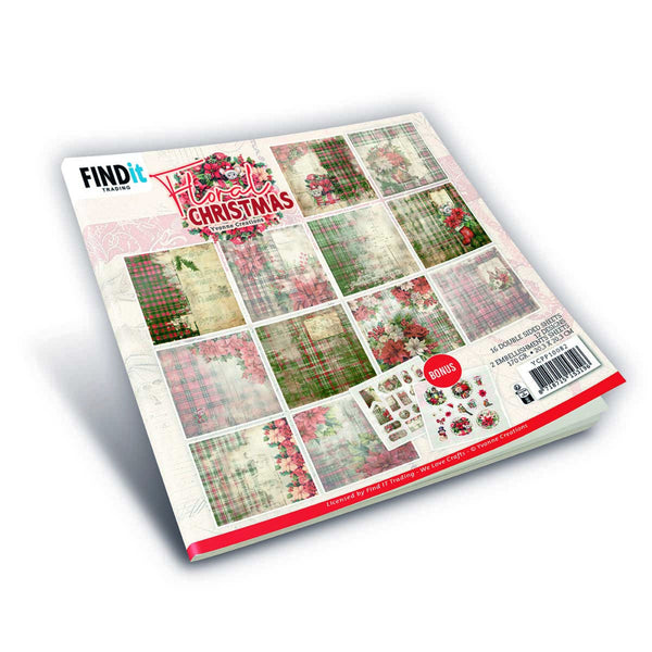 Floral Christmas 8x8 Paper Pad | Yvonne Creations
