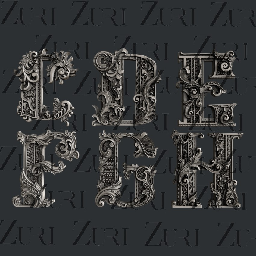 Monogram Alpha 3D Silicone Moulds {clearance}