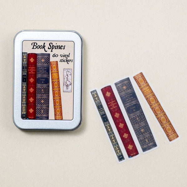 Book Spines Sticker Tin Box